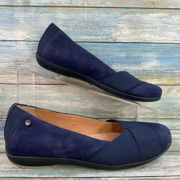 Nurture Womens Blue Nubuck Leather Slip On Loafers Size 6M Round Toe Slip On - Picture 1 of 11